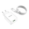 E03 Charger kit 18W QC + Cable USB-C white