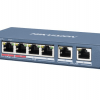 L2, Unmanaged, 4 10/100M RJ45 PoE ports, 2 10/100M RJ45 uplink ports, 802.3af/at/bt, port 1 support 