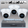 Videonovērošanas komplekts STARLIGHT- 3x vandāldrošas kupolveida kameras+DVR+Kabeļi+Barošanas bloki