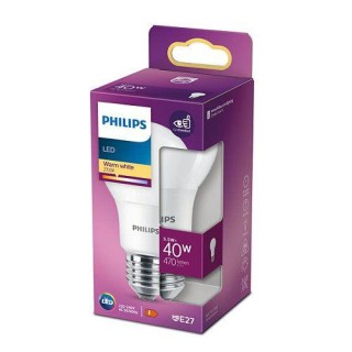 Philips LED 5.5W (40W) A60 E27 2700K matēta spuldze 470lm