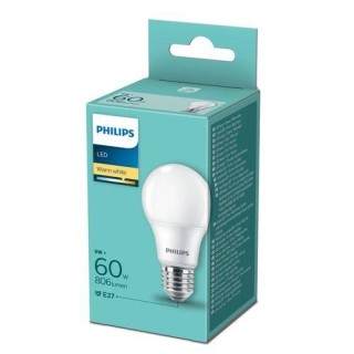Philips LED 8W (60W) A60 E27 2700K matēta spuldze 806lm 8719514257566