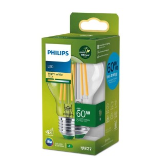 Philips LED Classic 4W (60W) A60 E27 2700K Clear spuldze 840lm 8720169187658