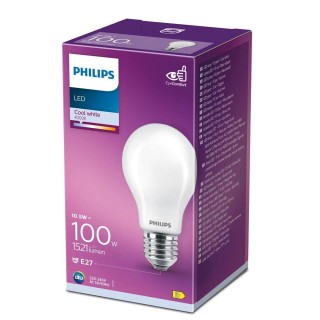 Philips LED classic 10.5W (100W) A60 4000K matēta spuldze 1521lm