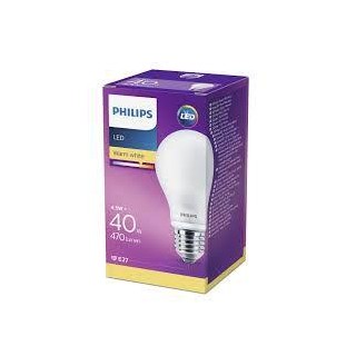 Philips LED classic 4.5W (40W) A60 E27 2700K matēta spuldze 470lm