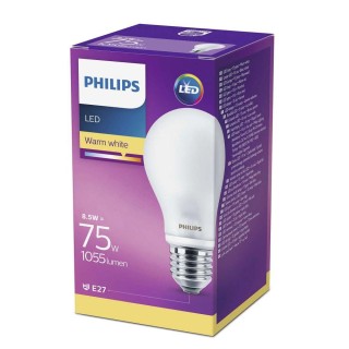 Philips LED classic 8.5W (75W) E27 2700K A60 matēta spuldze 1055lm