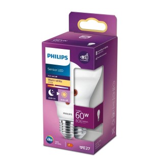Philips LED 7.5W (60W) A60 E27 2700K matēta spuldze ar dienasgaismas sensoru
