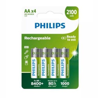 Philips uzlādējamā baterija AA 2100 mAh 4 gb