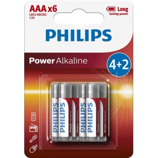 Philips Power Alkaline LR03P6BP AAA baterija 4+2 gb 8712581605643
