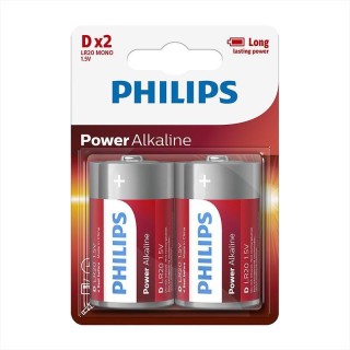 Philips Power Alkaline LR20P2B D baterija 2 gb 8712581550011