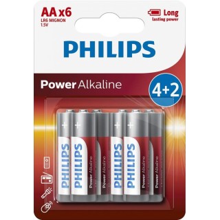 Philips Power Alkaline LR6P6BP AA baterija 4+2 gb 8712581605124