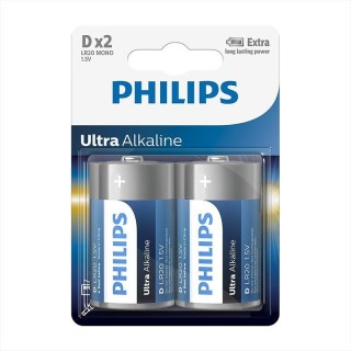 Philips Ultra Alkaline LR20E2B D baterija 2 gb 8712581550431