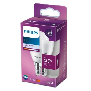 Philips LED 5W (40W) P45 E14 4000K matēta spuldze 470lm