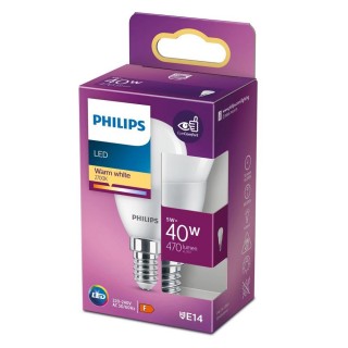 Philips LED 5W (40W) P45 E14 2700K matēta spuldze 470lm
