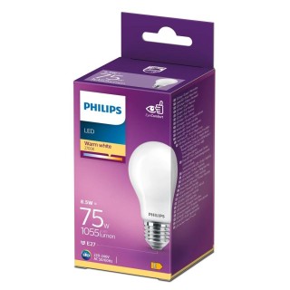 Philips LED classic 8.5W (75W) A60 E27 2700K matēta spuldze 1055lm