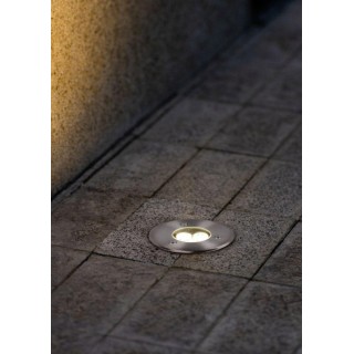 Trio-Lighting OUTDOOR Belaja LED ground spot 11 cm round brushed steel