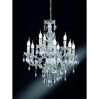 Trio-Lighting Luster chandelier 9-pc 9xE14 transparent lustra