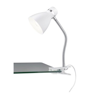 TRIO-Lighting Harvey clamping lamp E27 matt white gaismeklis