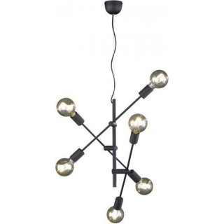 Trio-Lighting Cross  6xE27 matt black piekaramā lampa