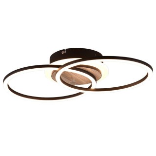 Trio-Lighting Giro LED  round matt black/wood griestu lampa