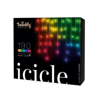 Twinkly Icicle virtene lāstekas RGB 190 LED 5 m (platums) x 0,6 m (garākā lāsteka)