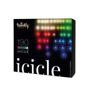 Twinkly Icicle virtene lāstekas RGBW 190 LED 5 m (platums) x 0,6 m (garākā lāsteka)