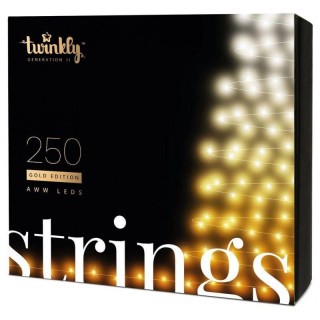Twinkly Viedā LED lampiņu virtene Twinkly Strings Gold &amp; Silver AWW, Gen II, 20m, 250LED, IP44, BT+WiFi 8056326671402