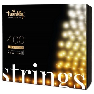 Twinkly Viedā LED lampiņu virtene Twinkly Strings Gold &amp; Silver AWW, Gen II, 32m, 400LED, IP44, BT+WiFi