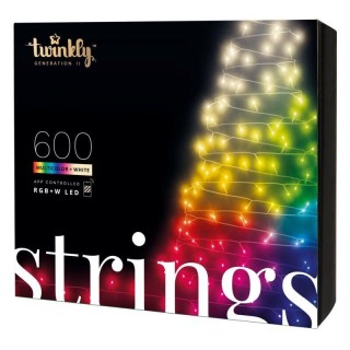 Twinkly Viedā LED lampiņu virtene Twinkly Strings RGB+W, Gen II, 48m, 600LED, IP44, BT+WiFi 8056326678579