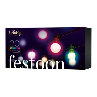 Twinkly Festoon virtene bumbiņas RGB 20 spuldzes IP44 10m
