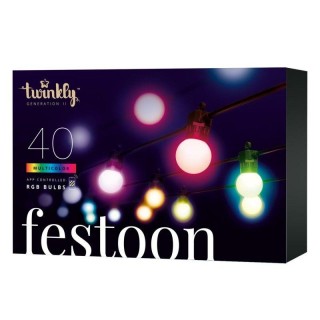 Twinkly Festoon virtene bumbiņas RGB 40 spuldzes IP 44 20m