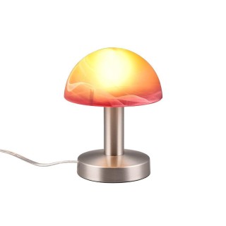 TRIO-Lighting Fynn II table lamp 21 cm E14 brushed steel/orange gaismeklis