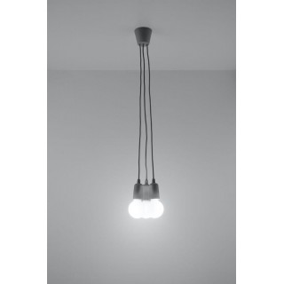 Pendant lamp DIEGO 3 grey gaismeklis