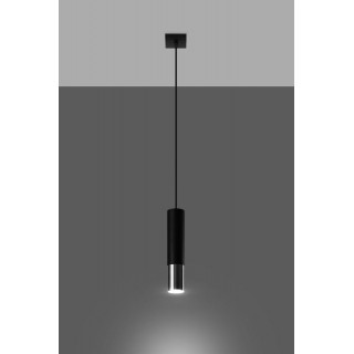 Pendant lamp LOOPEZ 1 black/chrome gaismeklis