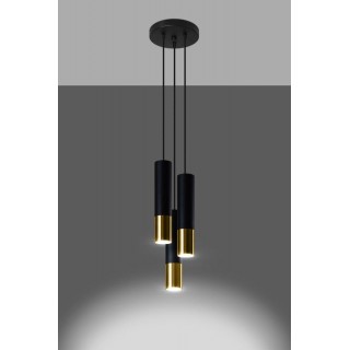 Pendant lamp LOOPEZ 3P black/golden gaismeklis