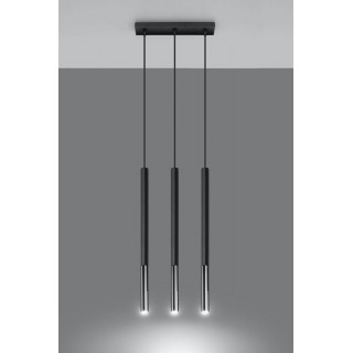 Pendant lamp MOZAICA 3L black/chrome gaismeklis