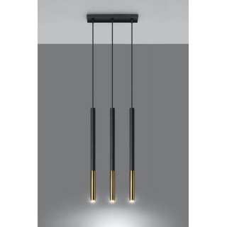 Pendant lamp MOZAICA 3L black/golden gaismeklis