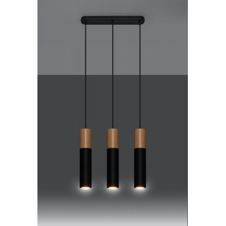 Pendant lamp PABLO 3 black gaismeklis