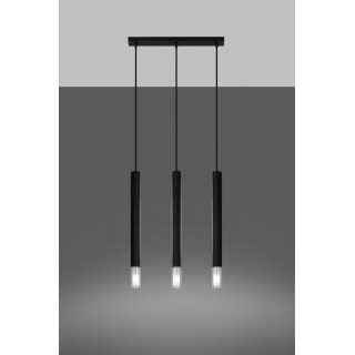 Pendant lamp WEZYR 3 black gaismeklis