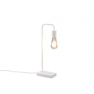 TRIO-Lighting Milla table lamp E27 matt white with charging station gaismeklis