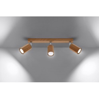 Ceiling lamp ZEKE 3 oak gaismeklis