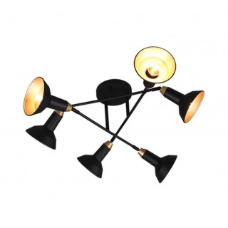 Trio-Lighting Roxie  6-pc E14 matt black/gold griestu lampa