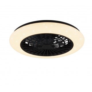 Trio-Lighting Stralsund LED ceiling fan matt black starlight griestu lampa