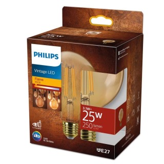 PHILIPS LED G95 3.1W (25W) 1800K E27 Amber spuldze 250lm