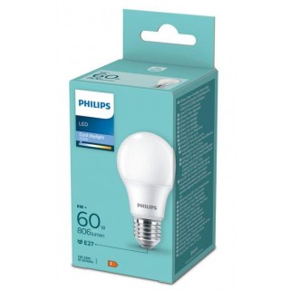 Philips LED 8W (60W) A60 E27 6500K matēta spuldze 8720169253179