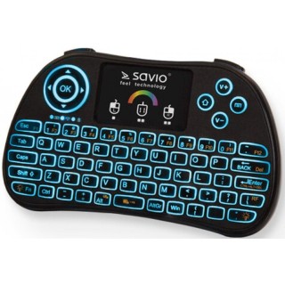 Savio KW-03 Wireless Mini Keyboard For  PC / PS4 / XBOX / Smart TV / Android + TouchPad Black (With RGB Backlight)