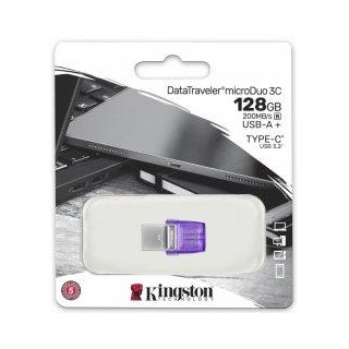 Kingston 128GB microDuo 3C USB Type-A + USB Type-C Flash Memory