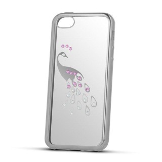 Beeyo Peacock Silicone Back Case For Samsung G920 Galaxy S6 Transparent - Silver