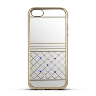 Beeyo StarDust Aizmugurējais Silikona Apvalks ar Dimantiņiem priekš Apple iPhone 6 / 6S Zeltains