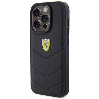 Ferrari Quilted Metal Logo Back Case for Apple iPhone 15 Pro