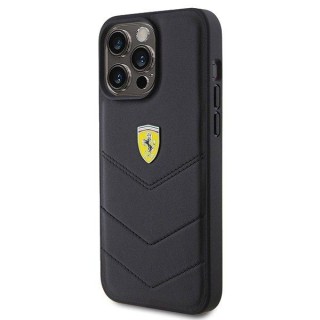 Ferrari Quilted Metal Logo Back Case Aizsargapvalks Priekš Apple iPhone 15 Pro Max